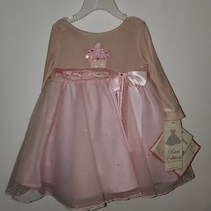 Rare Editions Pink 12m Bday Baby Girl Dress